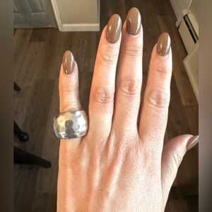 Chunky Hammered Silver Ring